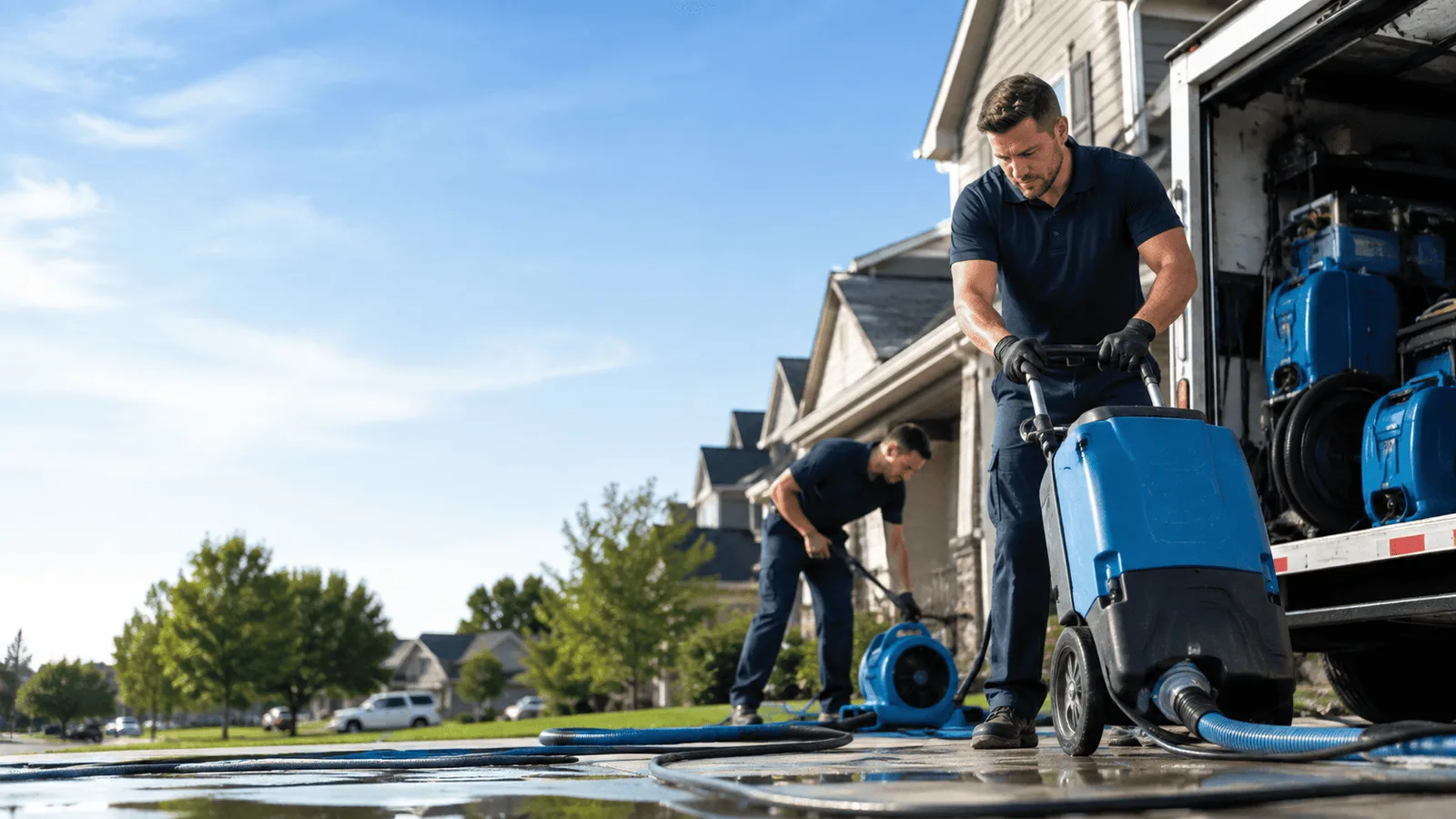 Basement Flooding being performed in East Grand Forks, MN